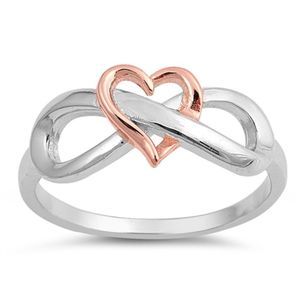 Sterling Silver Heart and Infinity Band Ring